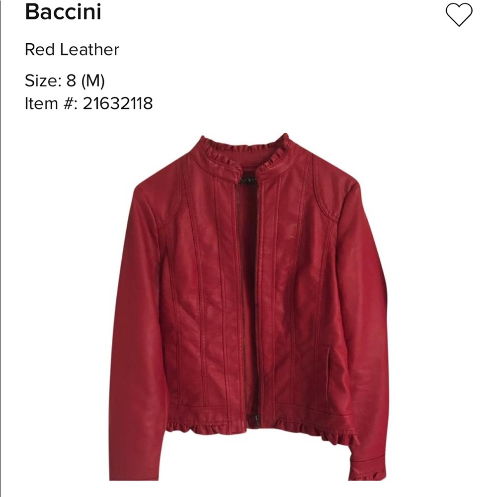 BACCINI RED WOMENS LEATHER JACKET.